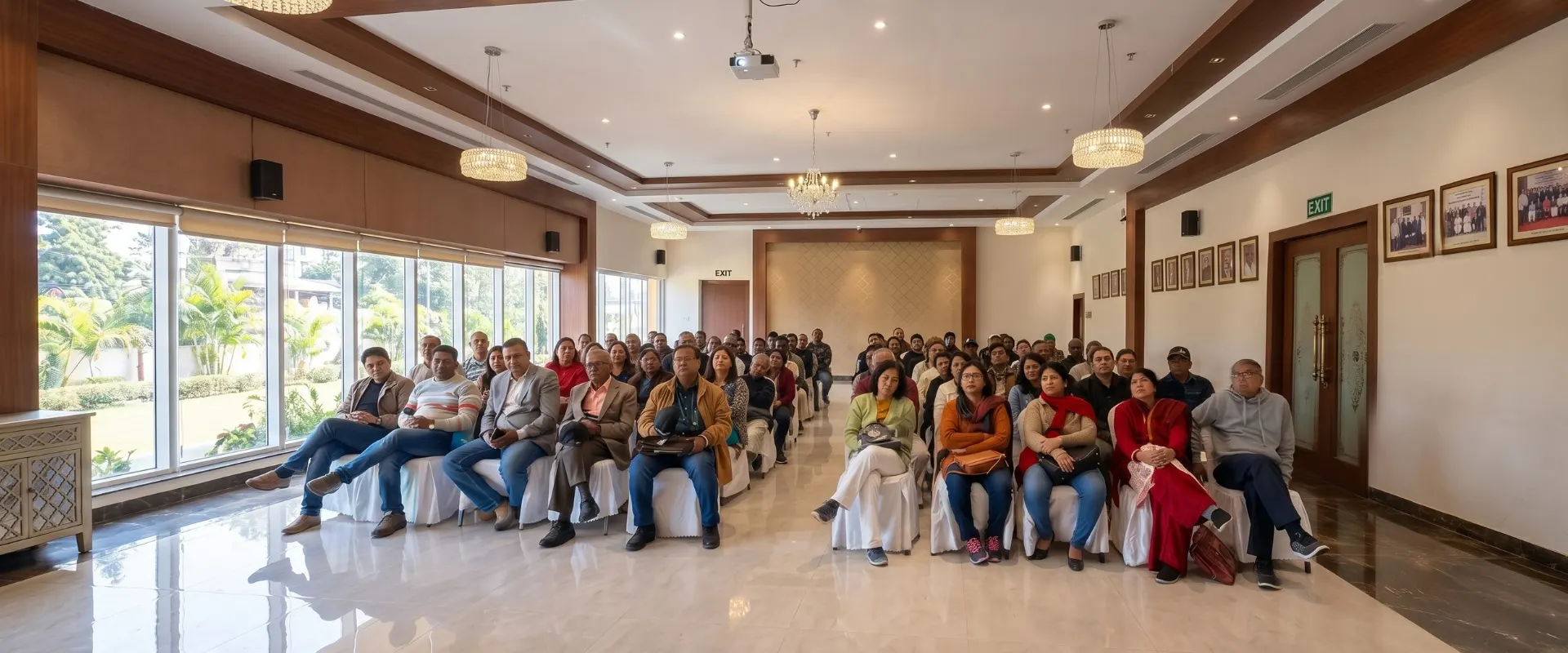 A workshop in the community hall