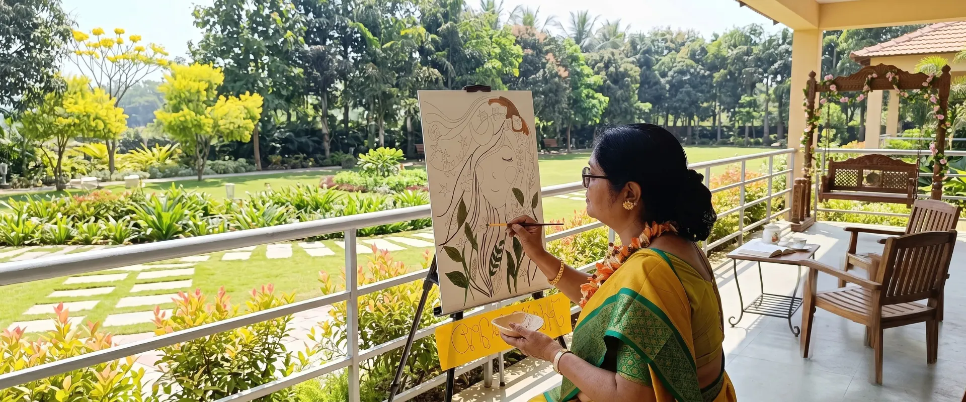 Residents at an art and creativity session
