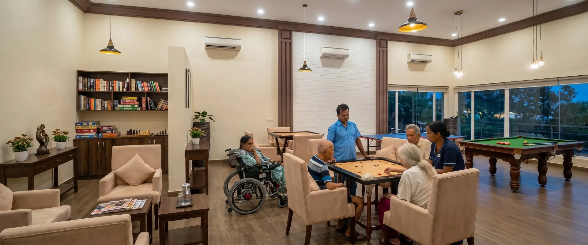 The indoor games room