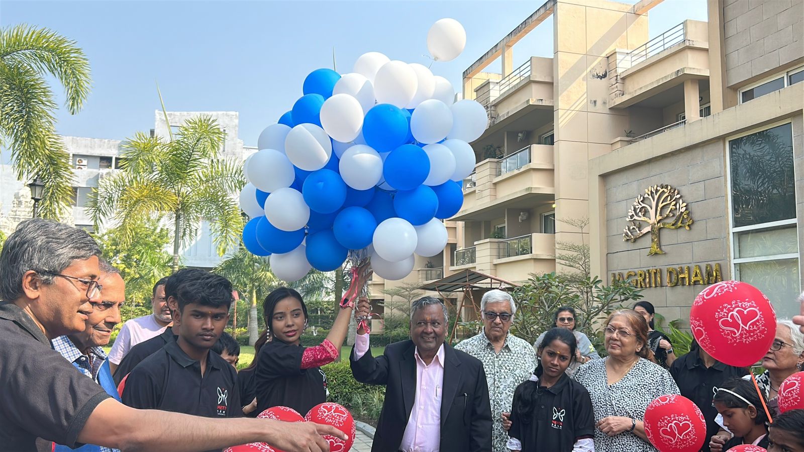 Seniors and youth celebrating World Diabetes Day and Children's Day together at a Senior citizen home in Kolkata
