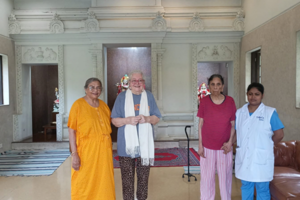 Seniors and care staff at Jagriti Dham during short term respite care.